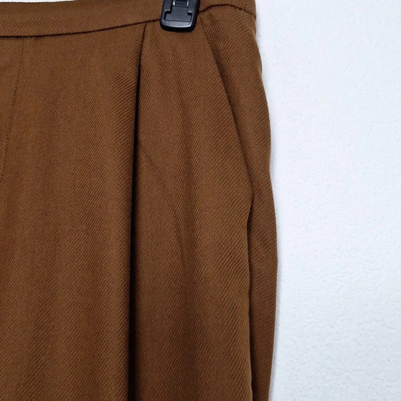 Zara Brown Bohemian Baggy High Rise Tapered Leg Trouser Pants Size M - Picture 5 of 12